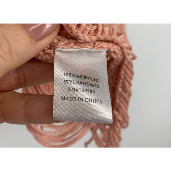 Vintage Havana Pink Acrylic Tape Yarn Shredded Half Sleeve Sweater Size Medium - Picture 4 of 5